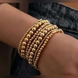NEW Stackable Gold Chunky Bracelets 7pcs NIP!